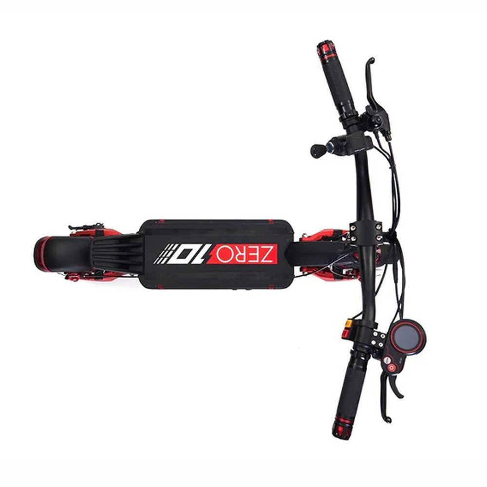 Folded Zero 10X 40 mph scooter for easy storage