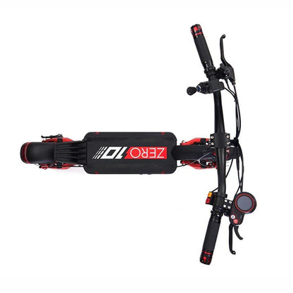 Folded Zero 10X 40 mph scooter for easy storage