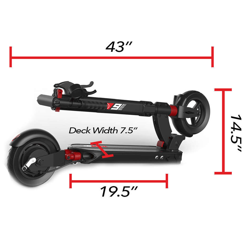 Folded ZERO 9 electric scooter showing portability and compact design
