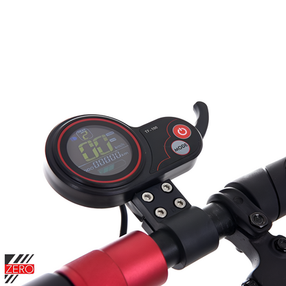 ZERO 8 LCD throttle display showing speed and battery level