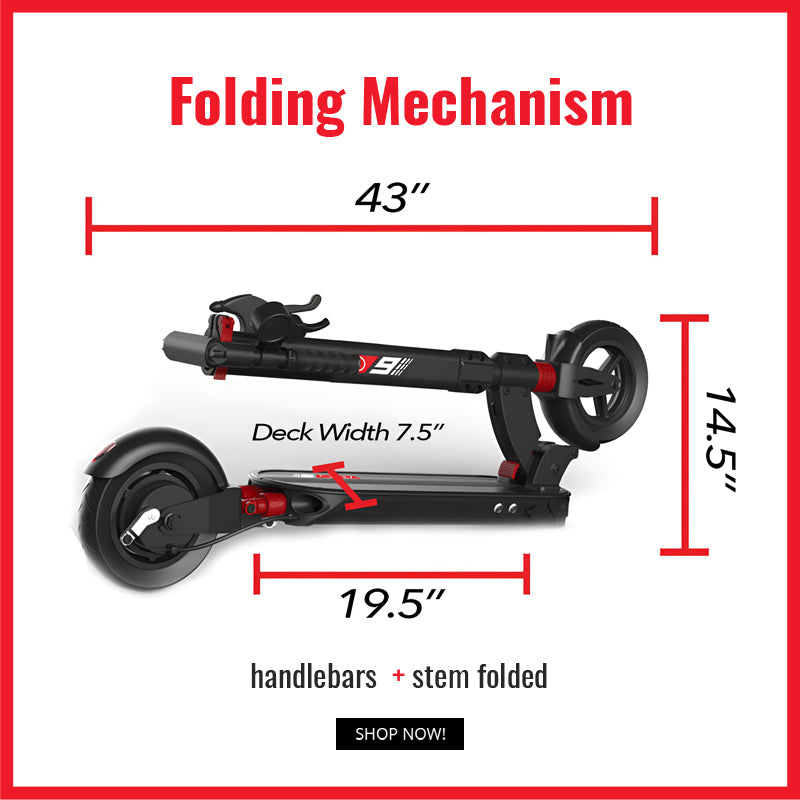 Office worker arriving on ZERO 9 scooter and folding it for storage