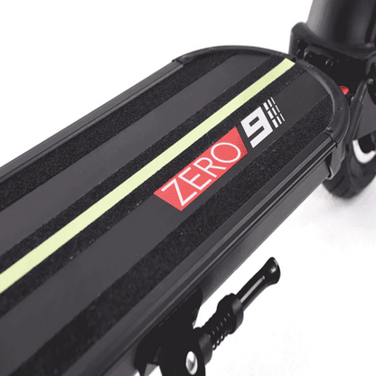 ZERO 9 scooter deck with wide standing space and rear LED brake light