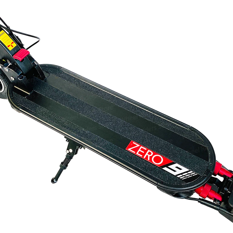 ZERO 9 scooter deck with wide standing space and rear LED brake light
